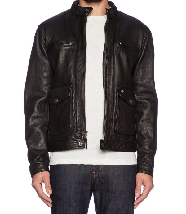 True Religions Solid Racer Leather Jacket
