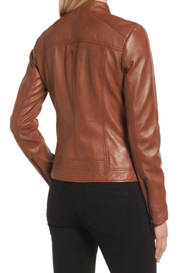 Womens Bernardo Brown Leather Jacket