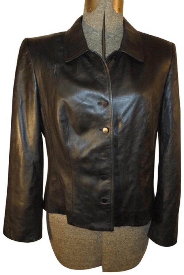 Womens Fashion Talbots Black Leather Jacket