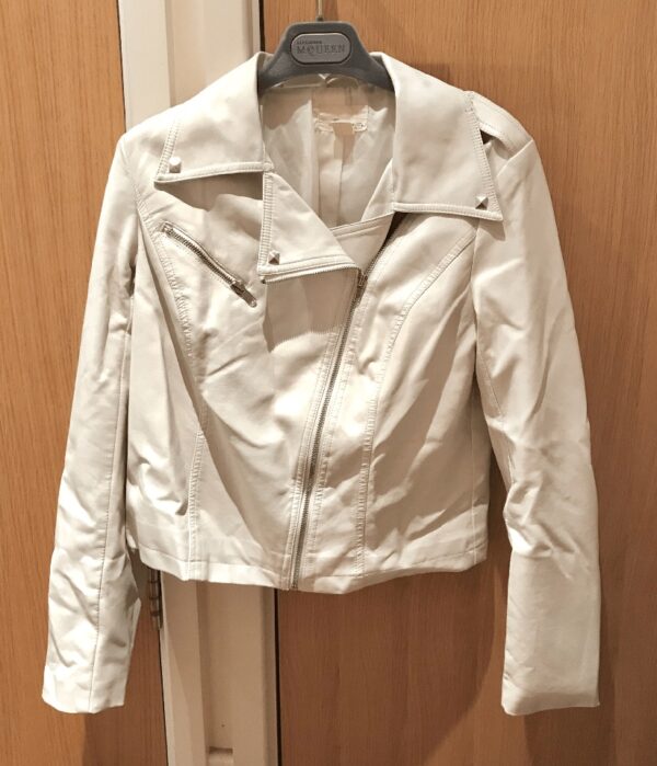 Womens Forever 21 White Leather Jacket