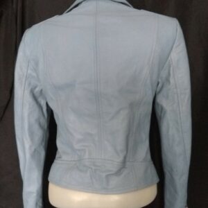 Powder Blue Leather Jacket