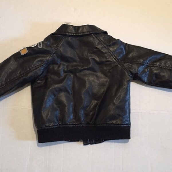 Guess Little Boys Black Leather Jacket