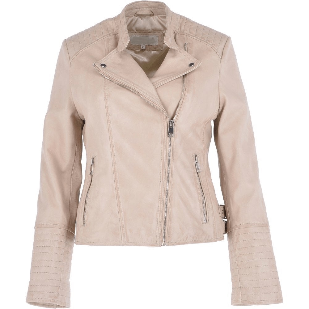 Cream Leather Jacket - Right Jackets