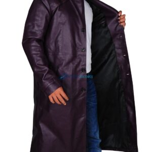 Resident Evil 5 Game Albert Wesker Purple Leather Coat