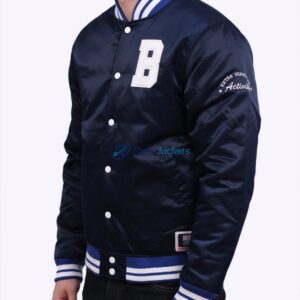Billionaire Boys Club Reversible Navy B Logo Blue Satin Jacket