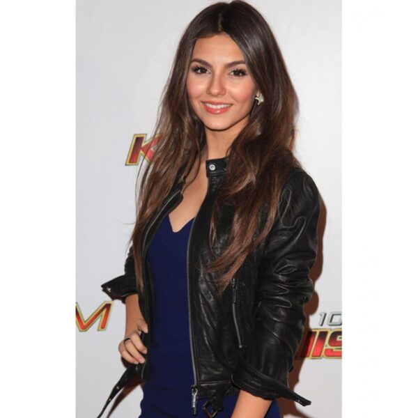 Victoria Justice Black Leather Jackets