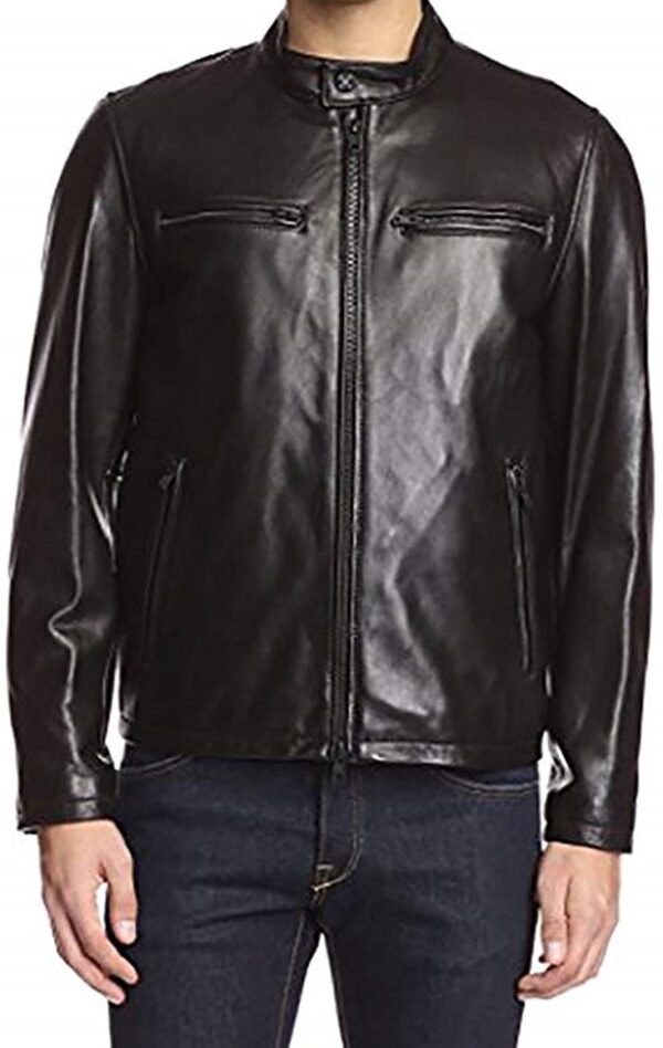 Vince Camuto Moto Smooth Lamb Leather Jacket