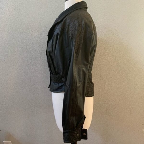 Vintage 80s Pelle Cuirs Black Leather Jacket