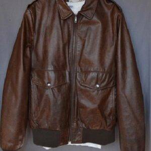 Vintage Clipper Mist Bomber Leather Jacket