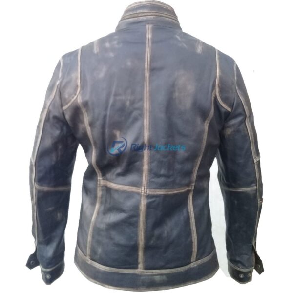 Mens Fame Jacket Biker Vintage Distressed Leather Jacket