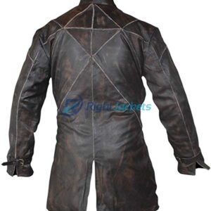 Watch Dogs Aiden Pearce Black Leather Trench Coat