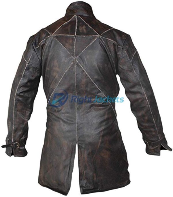 Watch Dogs Aiden Pearce Black Leather Trench Coat