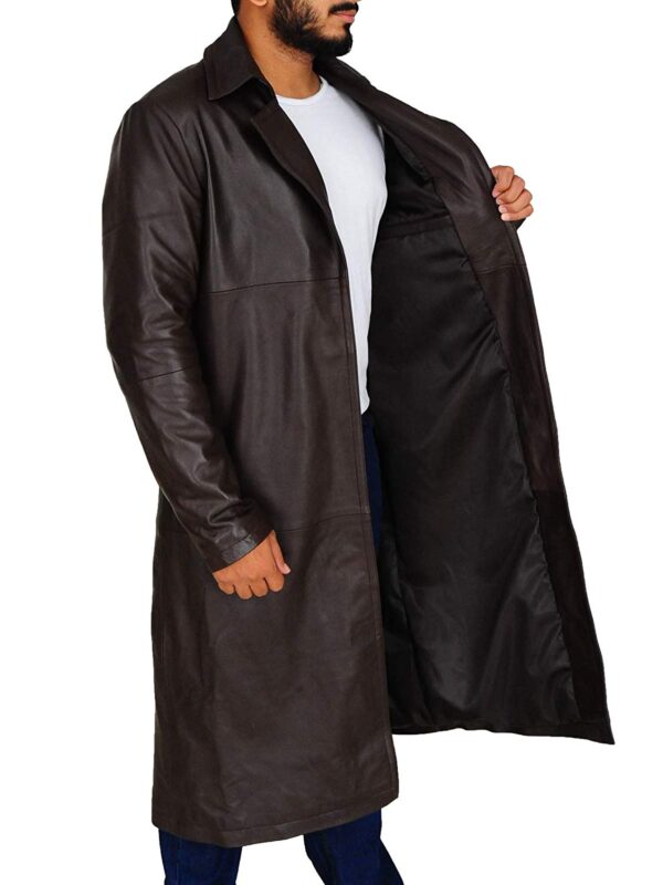 Western Wears Cowhide Leather Cowboy Style Trench Jacket