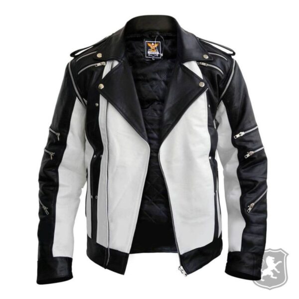 White And Black Leather Jacket
