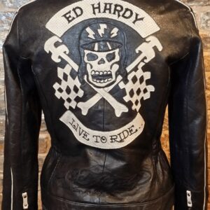 Woman’s Small Ed Hardy Leather Motorcycle Jacket