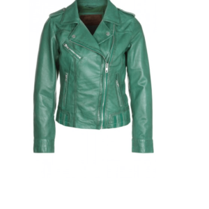 Women Green New Biker Style Leather Jacket