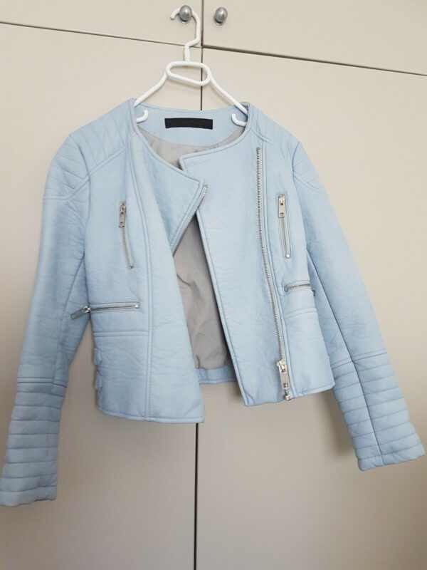 Womens Baby Blue Leathers Jacket
