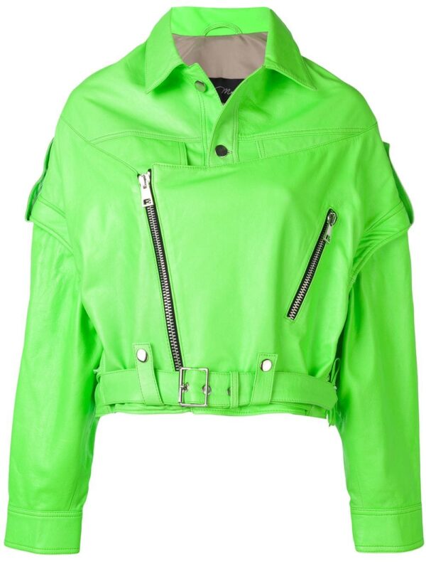 Womens Fashion Neon Leather Jacket