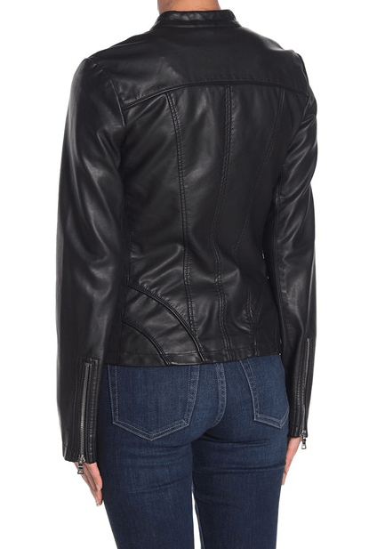 Womens Guess Black Faux Leather Jackets