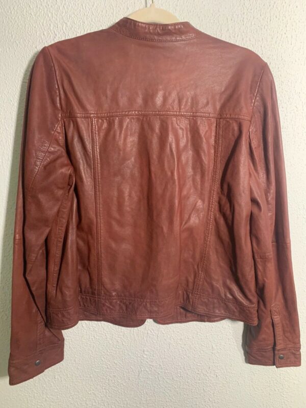 Womens Hinge Patch Whiskey Browns Leather Jacket