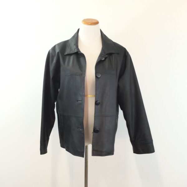 Womens KC Collections Blacks Leather Blazer Jacket