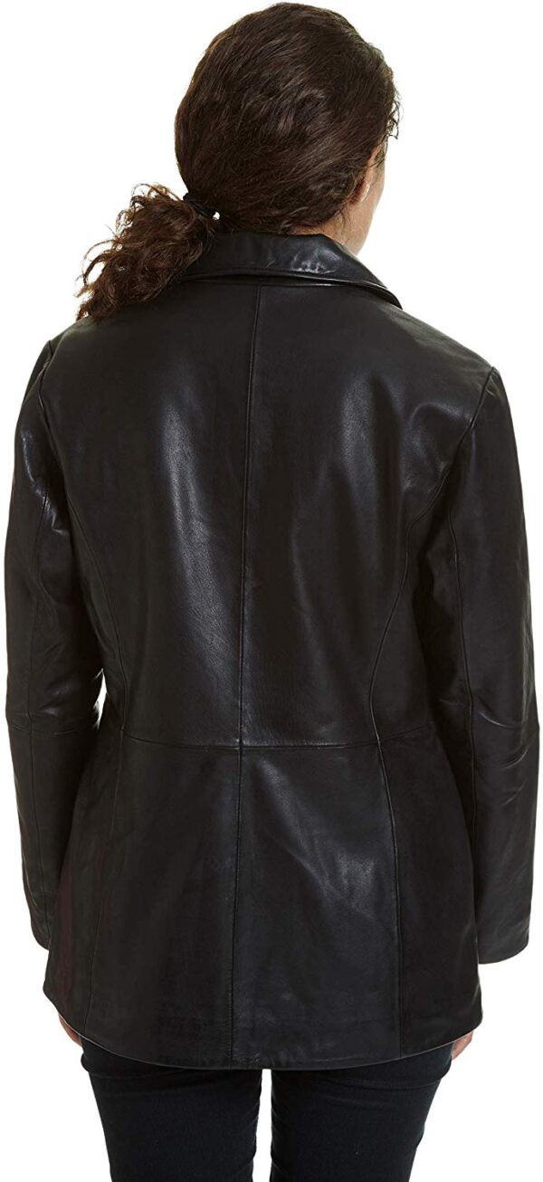 Women's Black Leather Button Front Hipsters