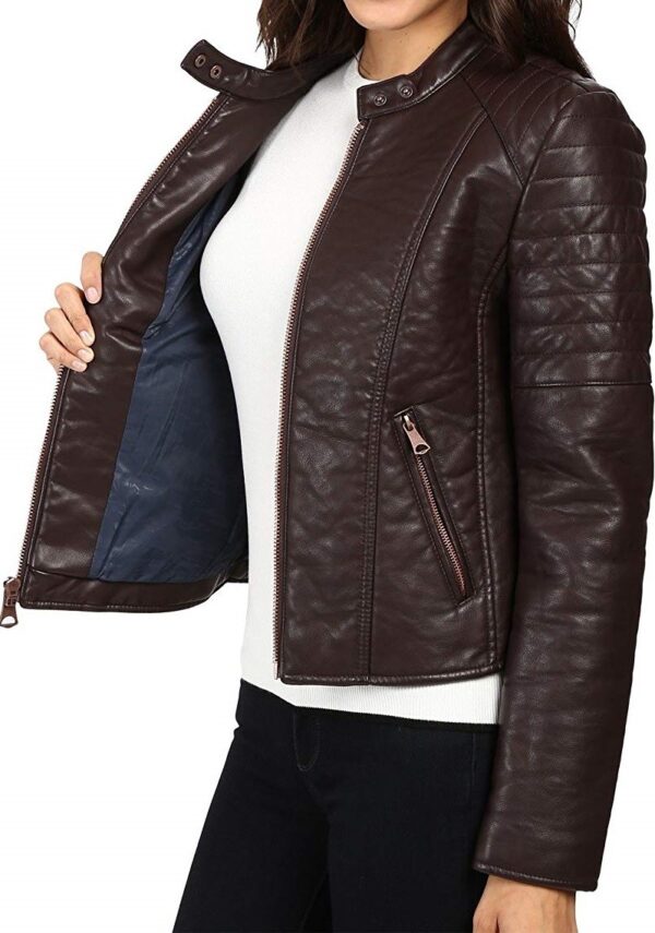 New York Womens Marc Andrew Vivian Leather Jackets