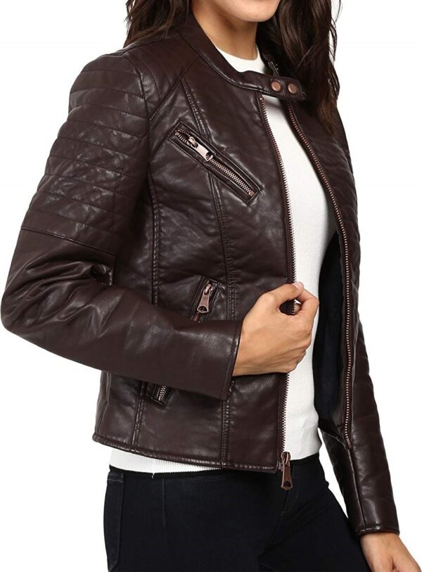 Andrew Vivian Womens Marc New Yorks Leather Jacket