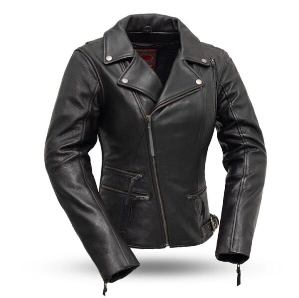 Womens Monte Carlo Black Classic Leather Jacket