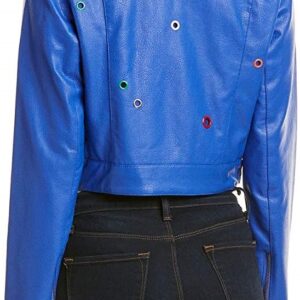 Royal Blue Leather Jacket Womens