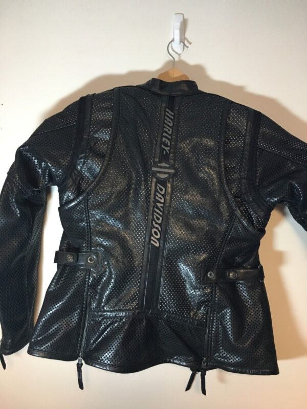 Perforated Leather Jacket Womens