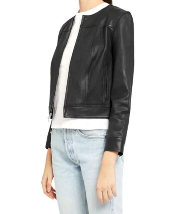 Womens Theory Jean Motos Leather Jacket