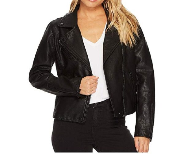 Womens Moto Worthington Black Leather Jacket