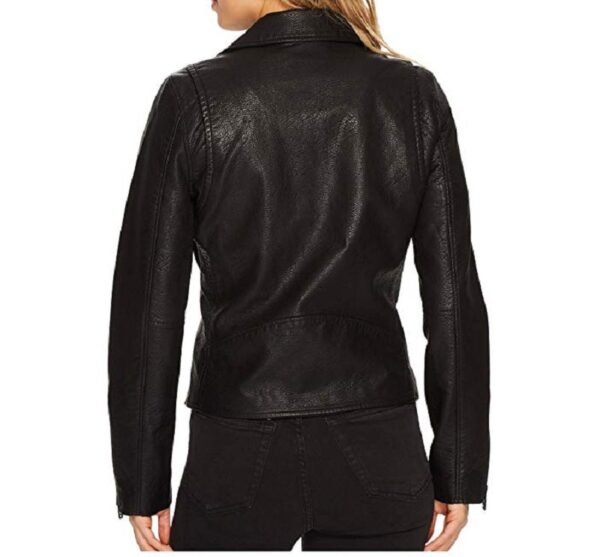 Womens Worthington Motos Leather Jacket- Back