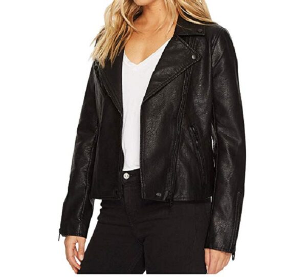 Womens Worthingtons Moto Black Leather Jacket