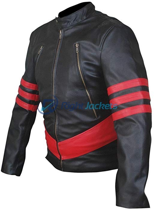 X Men Origins Wolverine Black Biker Leather Jacket