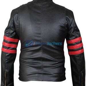 X Men Origins Wolverine Biker Black Leather Jacket