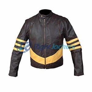 X-Men Origins Wolverine Style Brown Leather Jacket (Front)