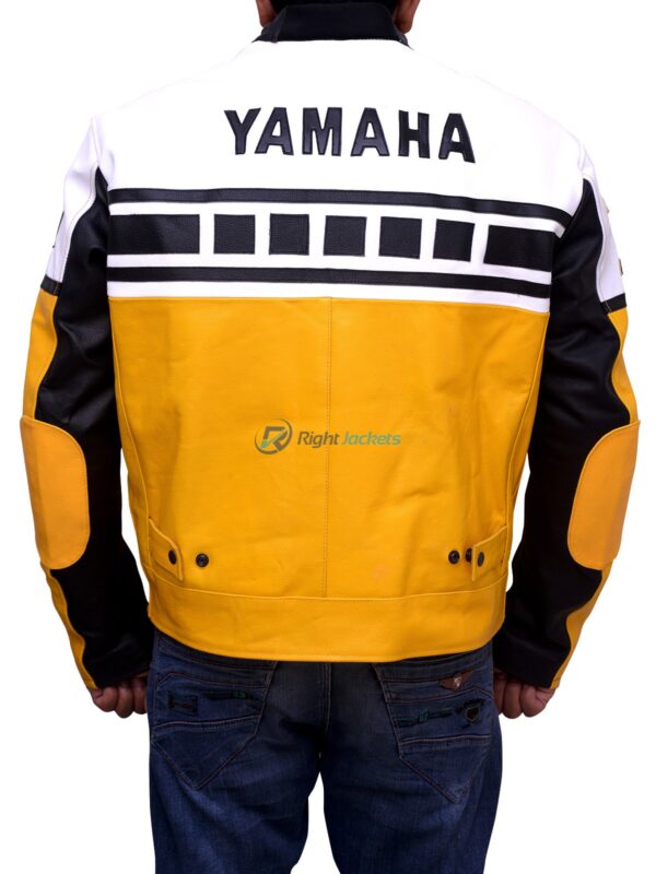 Yamaha Yellow Motorcycle Riding Leather Jacket