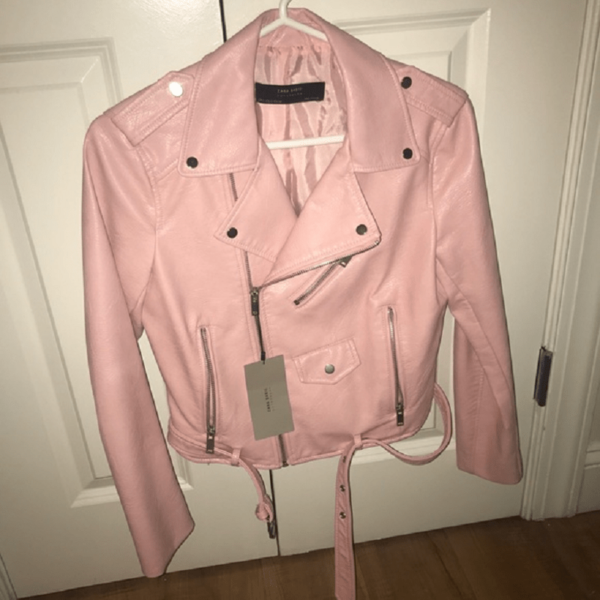 Zara Pink Leather Jacket