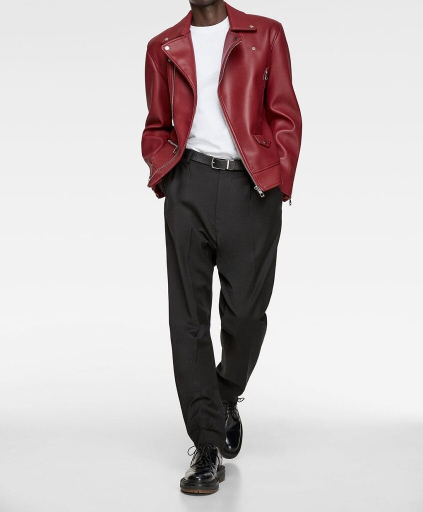 Zara Red Leather Jacket - Right Jackets