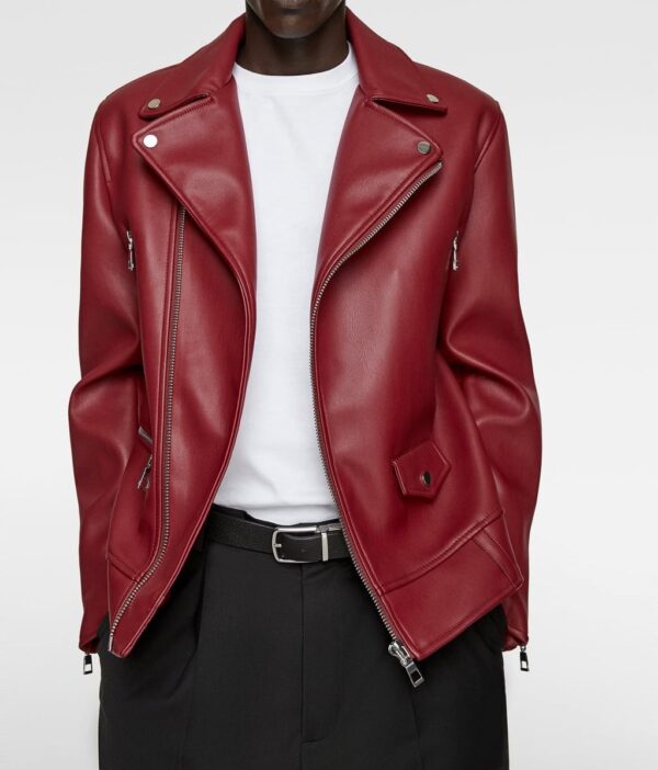 Zara Reds Faux Leather Biker Jacket