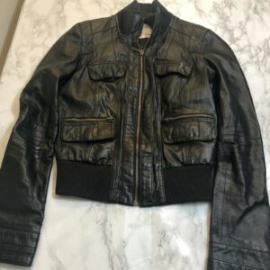 Zara TRF Trafaluc Leather Collection Biker Bomber Jacket