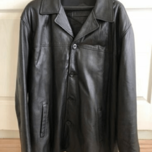 Men's Bostonian Black Leather Jacket Coat