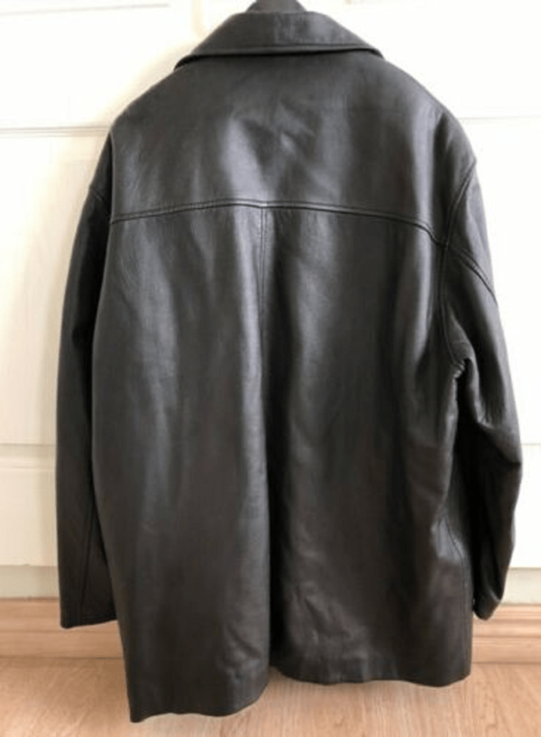Men's Bostonian Black Leather Jacket Coat