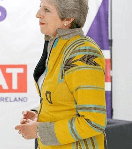 Theresa May British Prime Minister Brexit Yellow Jacket