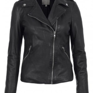 Muubaa Carmona Black Biker Leather Jacket
