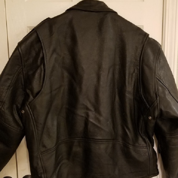 MAS Black Biker Leather Jacket