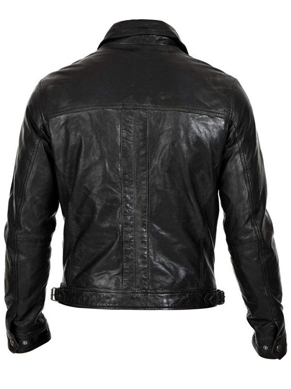 Men’s Genuine Black Cowhide Leather Jacket