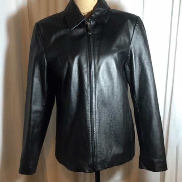 Mens NY & Company Black Leather Jacket